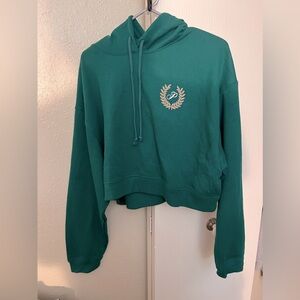 PINK cropped hooded sweatshirt